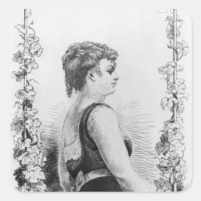 Pegatina Cuadrada Blanche d'Antigny (Anverso)