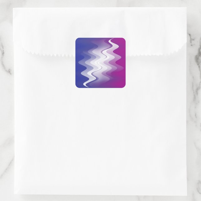 Pegatina Cuadrada Blanco morado azul (Bolso)