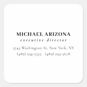 Pegatina Cuadrada Blanco Negro Minimalista Simple Plano