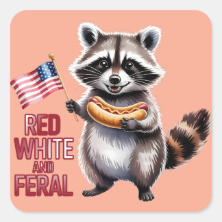 Pegatina Cuadrada Blanco Rojo Y Racón Ferroviario Y Libre