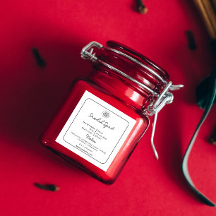 Pegatina Cuadrada Blanco y negro simple Añadir el guión de la vela d