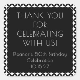 Pegatina Cuadrada Blancos negros a mediados del siglo XX 50 cumpleañ