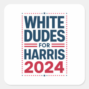 Pegatina Cuadrada Blancos Para Harris-2024