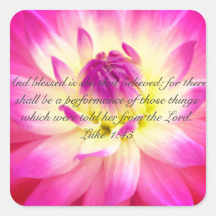 Pegatina Cuadrada Blessed es ella que creyó