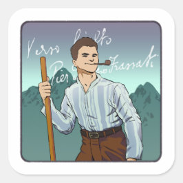 Pegatina Cuadrada Blessed Pier Giorgio Frassati
