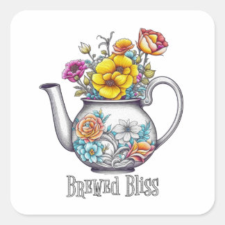 Pegatina Cuadrada Bliss Teapot