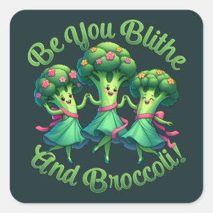 Pegatina Cuadrada Blithe Y Broccoli