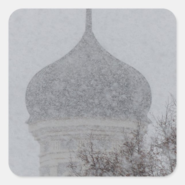 Pegatina Cuadrada Blizzard ruso (Anverso)