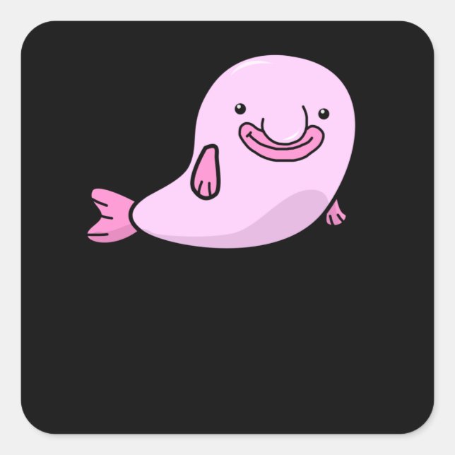 Pegatina Cuadrada Blobfish Regalo Chicas Boys Underwater Blobfish (Anverso)