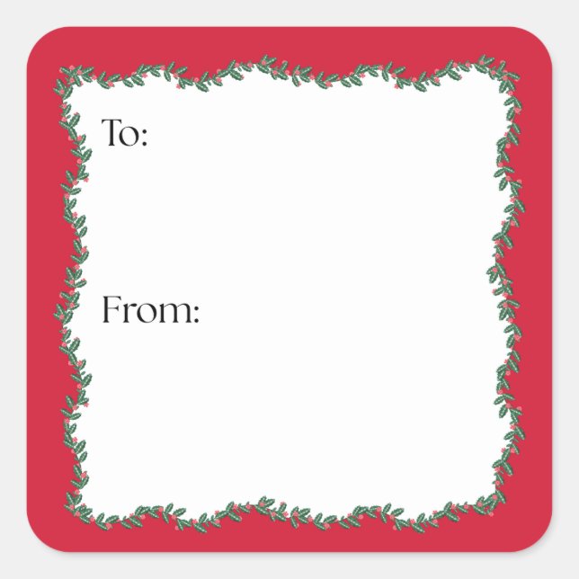 Pegatina Cuadrada Block Print Garland (Anverso)