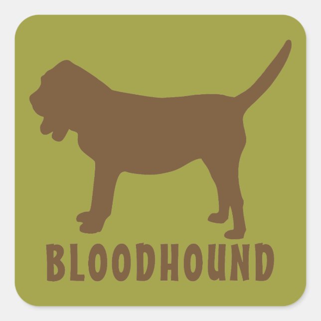 Pegatina Cuadrada Bloodhound (Anverso)