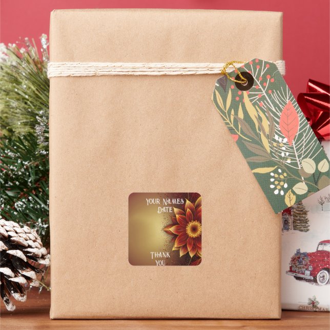 Pegatina Cuadrada Bloom Eterno: Una celebración eterna del amor (Vacaciones)