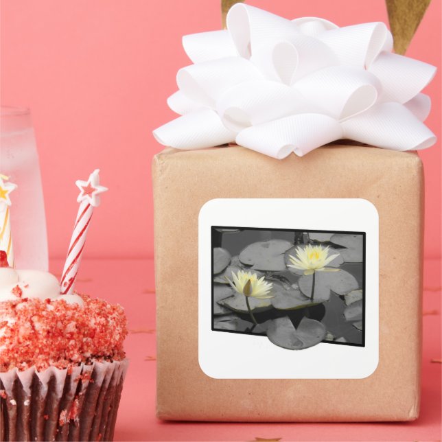 Pegatina Cuadrada Bloom más allá del marco (Fiesta)