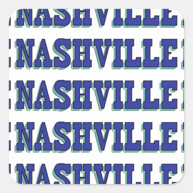 Pegatina Cuadrada Bloque azul de Nashville (Anverso)