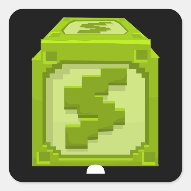 Pegatina Cuadrada Bloque de quingos de energía lateral con mobiliari (Anverso)