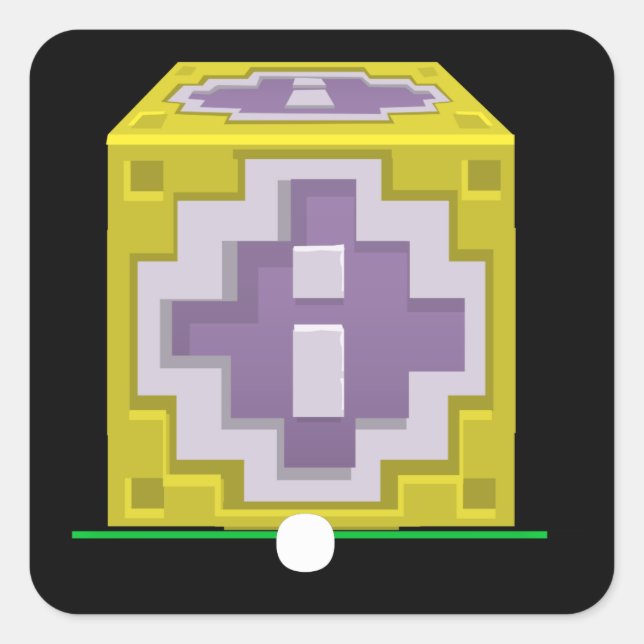 Pegatina Cuadrada Bloque de quingos de imitación lateral (Anverso)