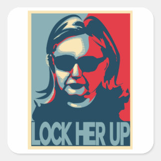 Pegatina Cuadrada BLOQUEARLA EN CONTRA DE Hillary