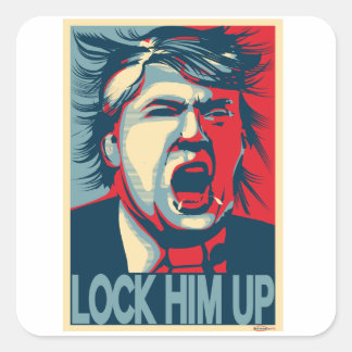 Pegatina Cuadrada BLOQUEARLO Poster de esperanza anti-Trump