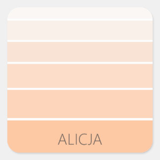 Pegatina Cuadrada Bloques de color Peach Fuzz | Nombre elegante