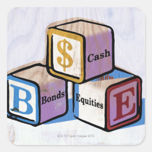 Pegatina Cuadrada Bloques del juguete