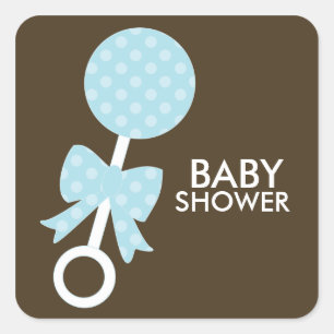Pegatina Cuadrada Blue Baby Rattle