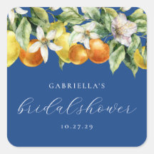 Blue Boho Citrus Lemon Naranja Bridal Shower