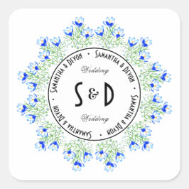 Pegatina Cuadrada Blue Crocus Round Sticker