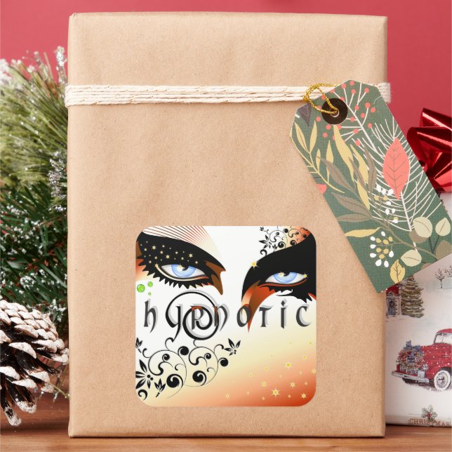 Pegatina Cuadrada Blue Eyes Fashion Make Up (Vacaciones)