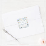 Pegatina Cuadrada Blue Floral Bridal Bridal Shower<br><div class="desc">These blue floral square stickers with a delicate bow are perfect for sealing envelopes or adding a finishing touch to bridal shower favors. Use them on treat bags,  gift boxes,  or invitation envelopes to keep your shower details beautifully coordinated.</div>