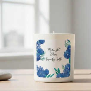 Pegatina Cuadrada Blue Floral Square Sticker