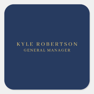 Pegatina Cuadrada Blue Gold Professional nombre propio de trendy