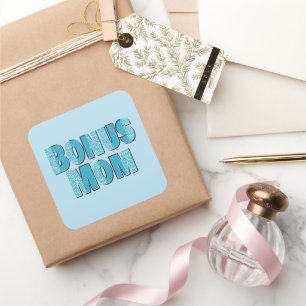 Pegatina Cuadrada Blue Leopard Print Bonus Mom