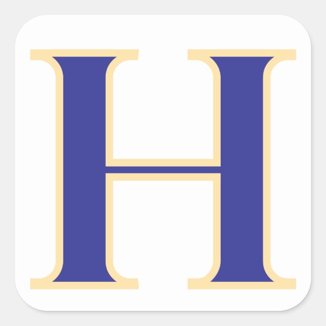 Pegatina Cuadrada Blue Letter H Sticker (Anverso)