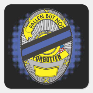 Pegatina Cuadrada Blue Line fino Badge