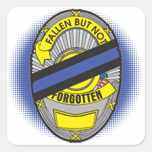 Pegatina Cuadrada Blue Line fino Badge