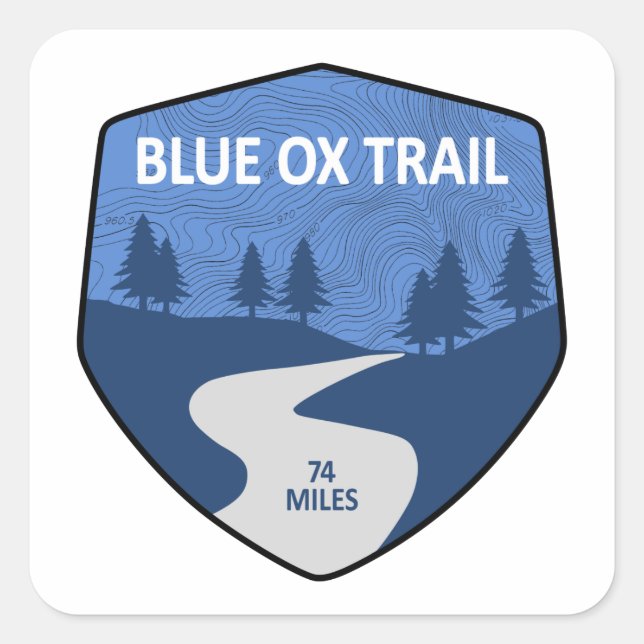 Pegatina Cuadrada Blue Ox Trail (Anverso)