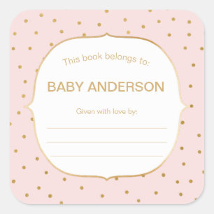 Pegatina Cuadrada Blue Pink + caja de seguridad para bebé dorada