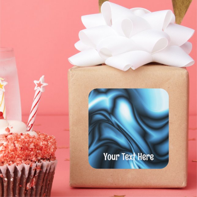 Pegatina Cuadrada Blue Silk wave (Fiesta)