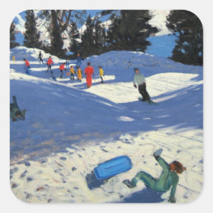 Pegatina Cuadrada Blue Sledge Belle Plagne