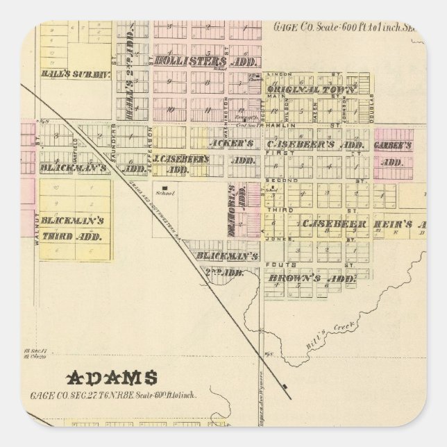 Pegatina Cuadrada Blue Springs, Nebraska (Anverso)