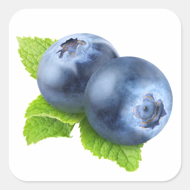 Pegatina Cuadrada Blueberries (Anverso)