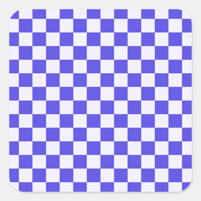 Pegatina Cuadrada Blueberry cream checkered pattern (Anverso)