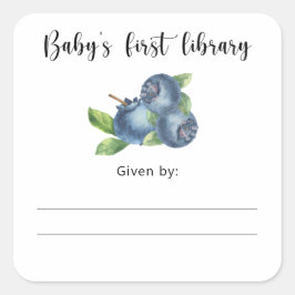 Pegatina Cuadrada Blueberry - la primera biblioteca del bebé