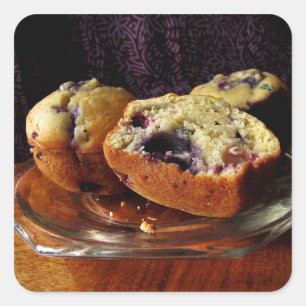 Pegatina Cuadrada Blueberry Muffins