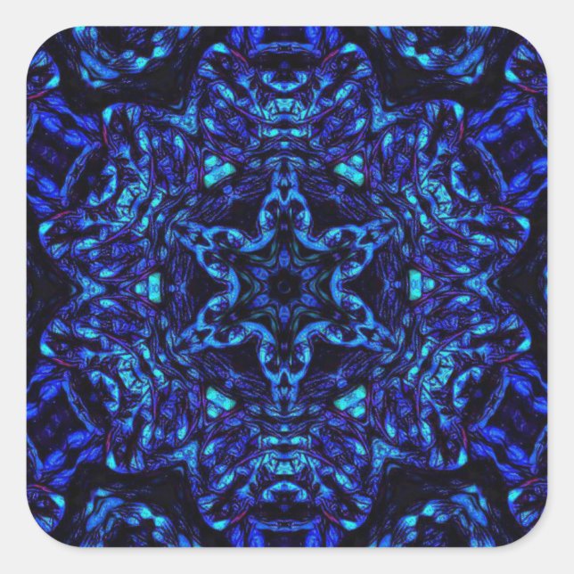 Pegatina Cuadrada Blued Up (Anverso)