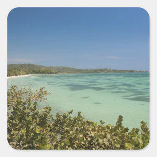 Pegatina Cuadrada Bluefields, costa suroeste de Jamaica