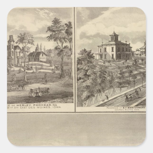 Pegatina Cuadrada Bluffs del Consejo (Anverso)