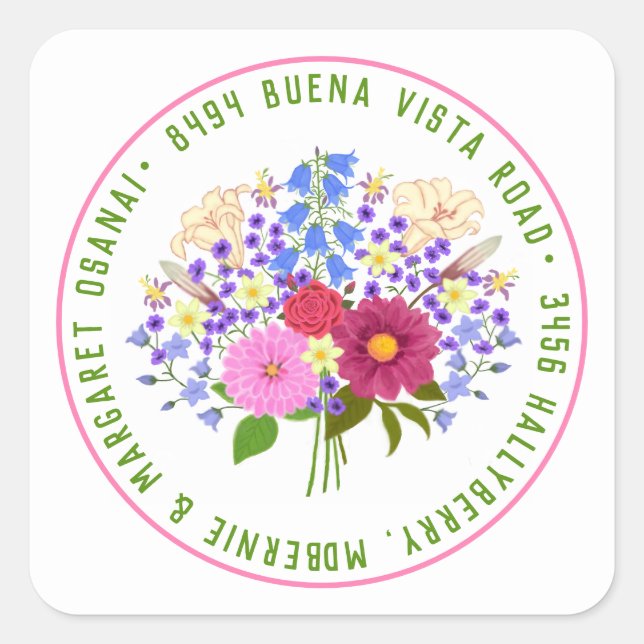 Pegatina Cuadrada Blumenstrauss (Anverso)