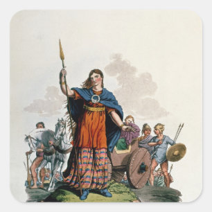 Pegatina Cuadrada Boadicea, Reina del Iceni