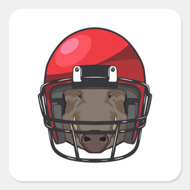 Pegatina Cuadrada Boar en deportes de fútbol (Anverso)